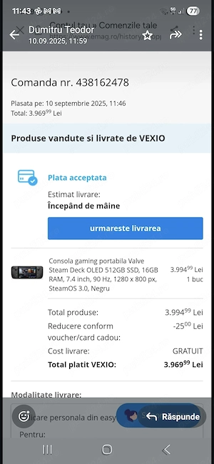 2600 lei! Husa originala, încărcător original,husa protectie silicon,prot display încă in garan