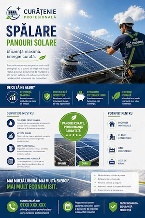 Curățare panouri solare!
