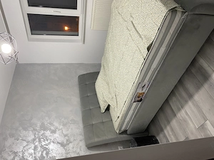 Pat 140 200 cu saltea ,tapițat ,somiera 