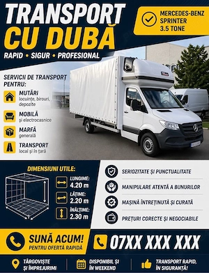 Transport mobilă și marfă cu dubă   mutări rapide