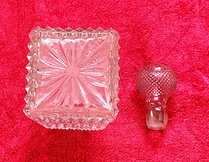 decantor cristal sticla groasa grea are dop din sticla are inaltimea totala cu tot cu dop 30,5 cm - imagine 3