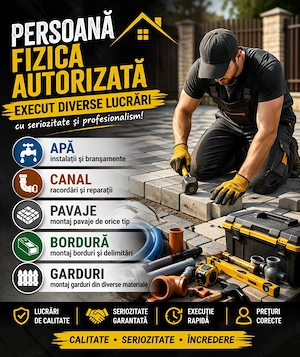 PFA executam diverse lucrări la prețuri corecte!
