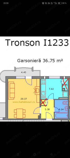 Garsoniera 43mp 