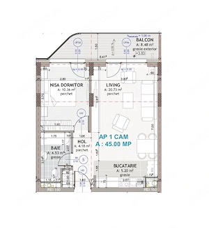 Apartament 2 camere finisat si mobilat str Eroilor, Floresti - imagine 11