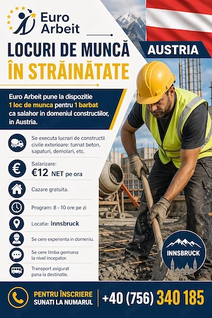 Locuri de Munca in Austria (Constructii)