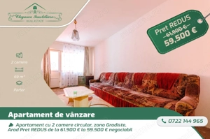Apartament cu 2 camere circular, zona Gradiste, Arad