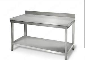 Masa de lucru Gastrometal cu polița și rebord