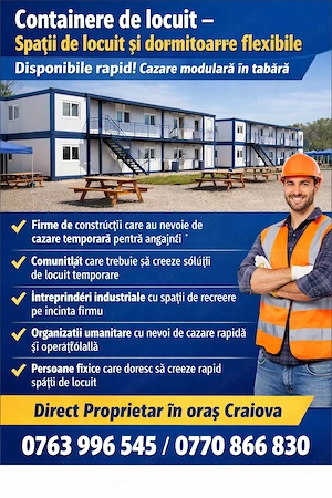 Cazare Angajați , Echipe Tabără funcțională pentru muncitori in oras Stradal  - imagine 5