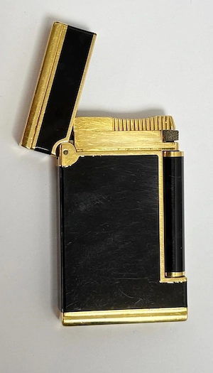 Brichetă vintage rară St Dupont linia D Lady Normandy, lac chinezesc negru - imagine 4