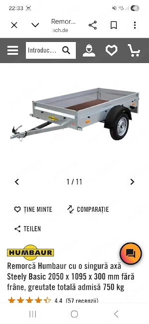 remorca humbaur  750kg - imagine 4