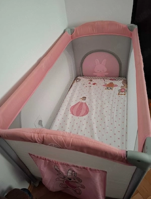 Patut pliabil 2 nivele Juju Sleepy Baby, Hunny Bunny