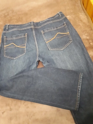 Blugi bărbătești denim de culoare albastru închis  - imagine 2