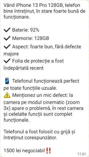 Vând iPhone 13 Pro