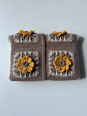 Husa carte, crosetata, patratul bunicii - imagine 5