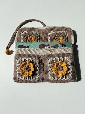 Husa carte, crosetata, patratul bunicii - imagine 3