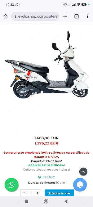 Scuter electric KUBA , motor 2 kw, bat 72 V - imagine 3