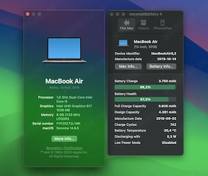 Apple MacBook Air 2019 13" Retina | Touch ID | Intel i5 | 256GB | Baterie 87.3%   Stare Excelentă