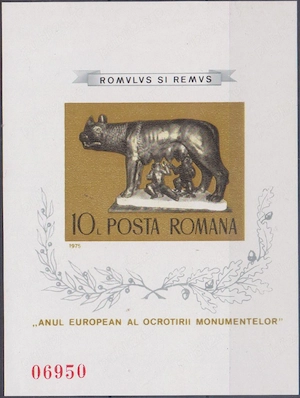 LUPOAICA - 1975 - col. ned. nestampilata - serie mica 3