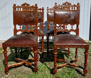 Set 4 scaune piele 1900