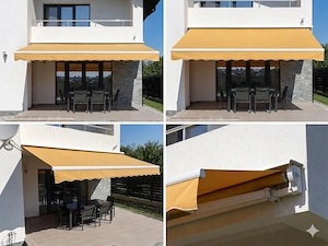 Copertină Retractabilă Motorizată 4.75 x 3m   Senzor Vânt Soare + Telecomandă