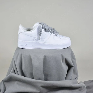 Pantofi Sport Nike Air Force 1 Low Custom Rope Laces Gri 100% Original