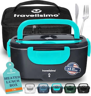 TRAVELISIMO   Caserolă Electrică 100W pentru Încălzirea Mâncării | 1.5L Inox | 12V   24V   220V