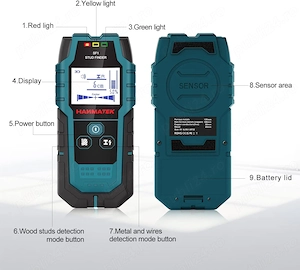 Detector 4 în 1 pentru Pereți   Scanner Electronic pentru Lemn, Metal, Țevi și Cabluri | HANMATEK SF