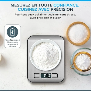 Cântar de Bucătărie cu Husă de Protecție   Precizie 1 g, Oțel Inoxidabil 5 kg, Funcție Tare - imagine 5