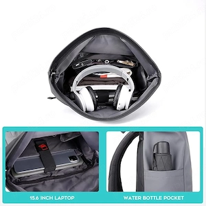 Rucsac BANGE Rolltop   Impermeabil, Capacitate Mare, Laptop 15.6 , Design Modern & Durabil - imagine 2