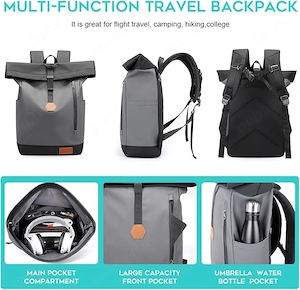 Rucsac BANGE Rolltop   Impermeabil, Capacitate Mare, Laptop 15.6 , Design Modern & Durabil