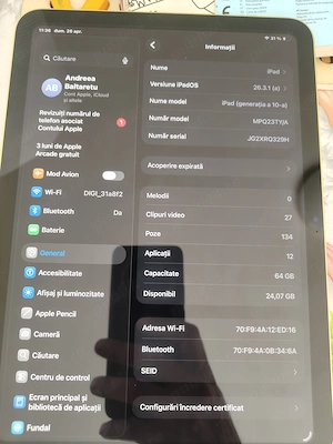 Vând iPad stare că nouă folosit ocazional 