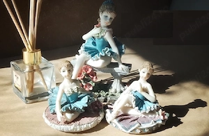 Trio decorativ vintage balet (bleu-alb) marcat