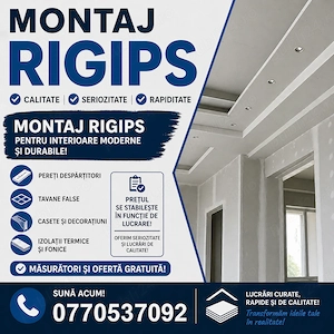  Execut rigips la metru