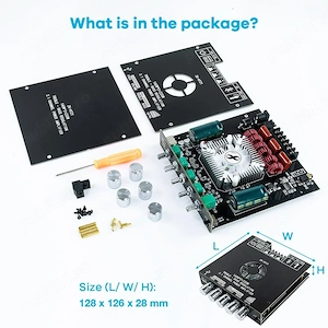 Kit Amplificator Bluetooth 2.1 2x160w + 220w clasa D nou cu ventilator racire