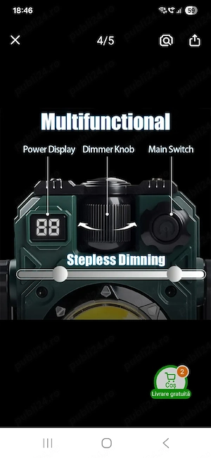 proiector portabil pescuit camping etc - imagine 2