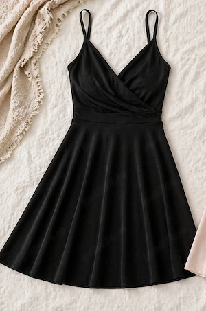 Rochiță neagră decolteu în V