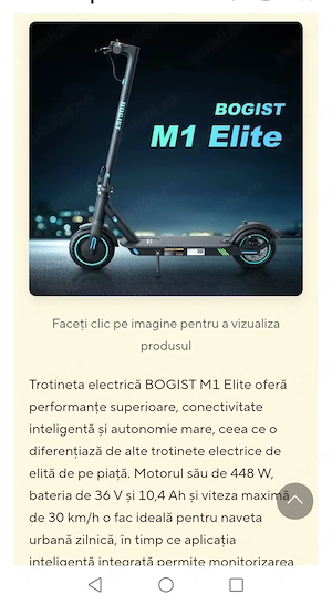 Trotineta electrica adult 35 km h dupa activare aplicatie. Bogist m1 elite 849 ie