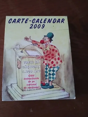 292. Carte calendar 2009, integrame, cuvinte încrucișate, rebus, umor, caricaturi 