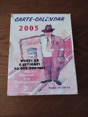 295. Carte calendar 2005, integrame, cuvinte încrucișate, rebus, umor, caricaturii
