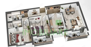 Apartament nou 3 camere, 80 mp utili, 2 terase, 2 băi, Mosaic Residence 