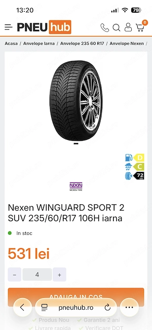 Vand cauciucuri de iarna nexen suv 235/60/r17,106 H - imagine 5