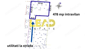 Vanzare Teren Construibil, Intravilan, CU,  478 mp - Tunari! Comision 0% - imagine 2