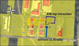 Vanzare Teren Construibil, Intravilan, CU,  478 mp - Tunari! Comision 0% - imagine 3