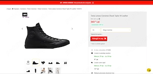 Tenisi unisex Converse Chuck Taylor All Star Hi Leather piele naturala marimea 39.5 - 40 noi in cuti - imagine 2