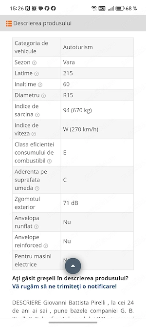 2 anvelope Pirelli P6000 215/60 R15 94W – noi, set complet - imagine 2