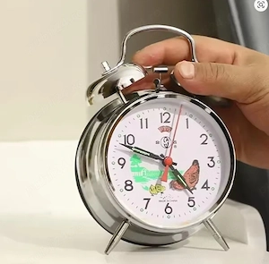 Ceas de masa deșteptător cu alarmă retro cadou ideal ceas de birou mecanic gainusa cu pui auriu