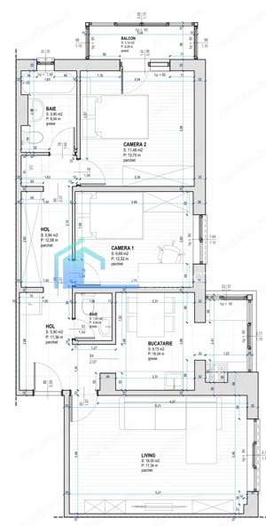 Apartament 3 camere | Zona semi-centrală | Cartierul Lunei | 70 MP | - imagine 10