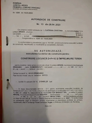 Teren intravilan 1183 mp   Com. Drăganu)  Pădure, liniște, acces DN7 | Autorizație + proiect casă - imagine 3