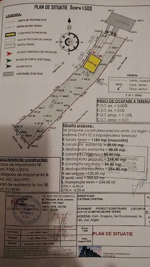 Teren intravilan 1183 mp   Com. Drăganu)  Pădure, liniște, acces DN7 | Autorizație + proiect casă - imagine 4