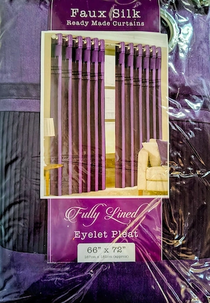 Set Draperii Elegante Faux Silk & Catifea Mov Imperial (2 bucăți) Opace cu inele